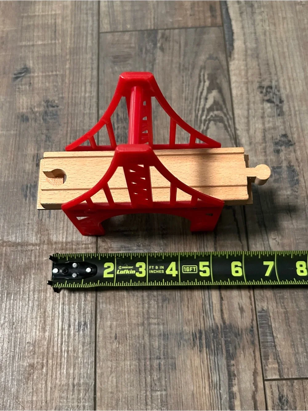 Red Plastic Suspension Bridge With Wood Track Thomas Brio Compatible